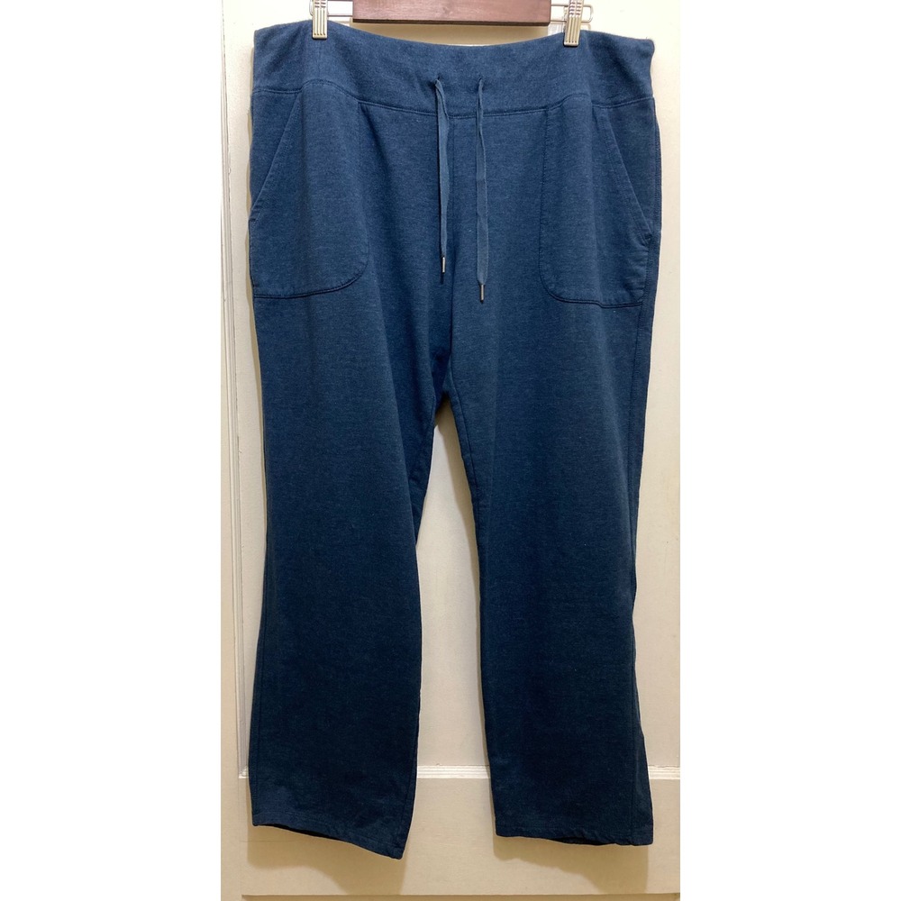Eddie Bauer Womens XXL‎ Blue Knit Sweatpants Lounge Pants Drawstring Pockets